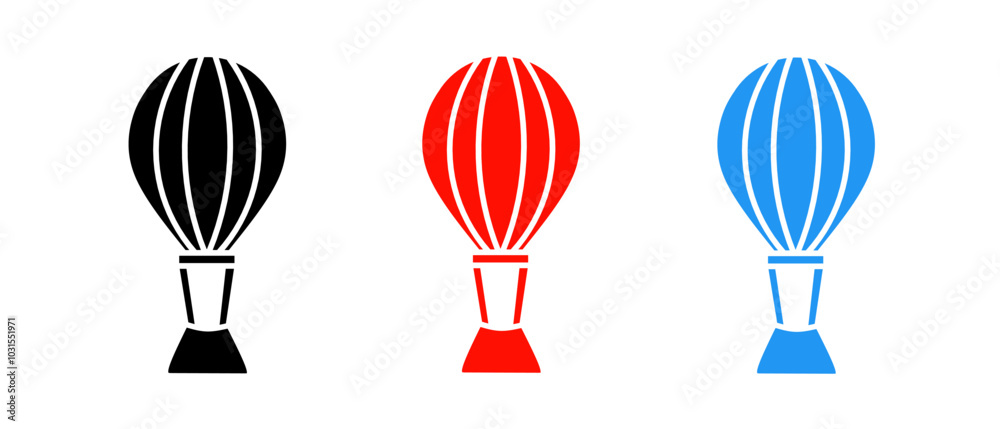Air ballon icon illustration set with colorful. Stock vector. Air ballon icon illustration set with colorful. Stock vector.