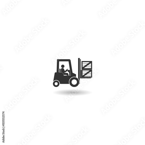 Forklift truck icon with shadow