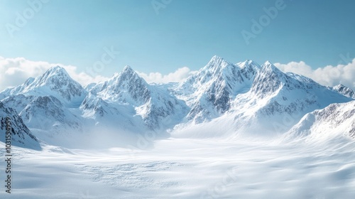 Wallpaper Mural Snow-covered mountains glistening under a clear sky, with snowdrifts and icy cliffs creating a dramatic winter landscape Torontodigital.ca