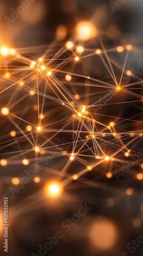 A mesmerizing network of glowing light points connected by delicate lines, creating an ethereal and dynamic visual experience.
