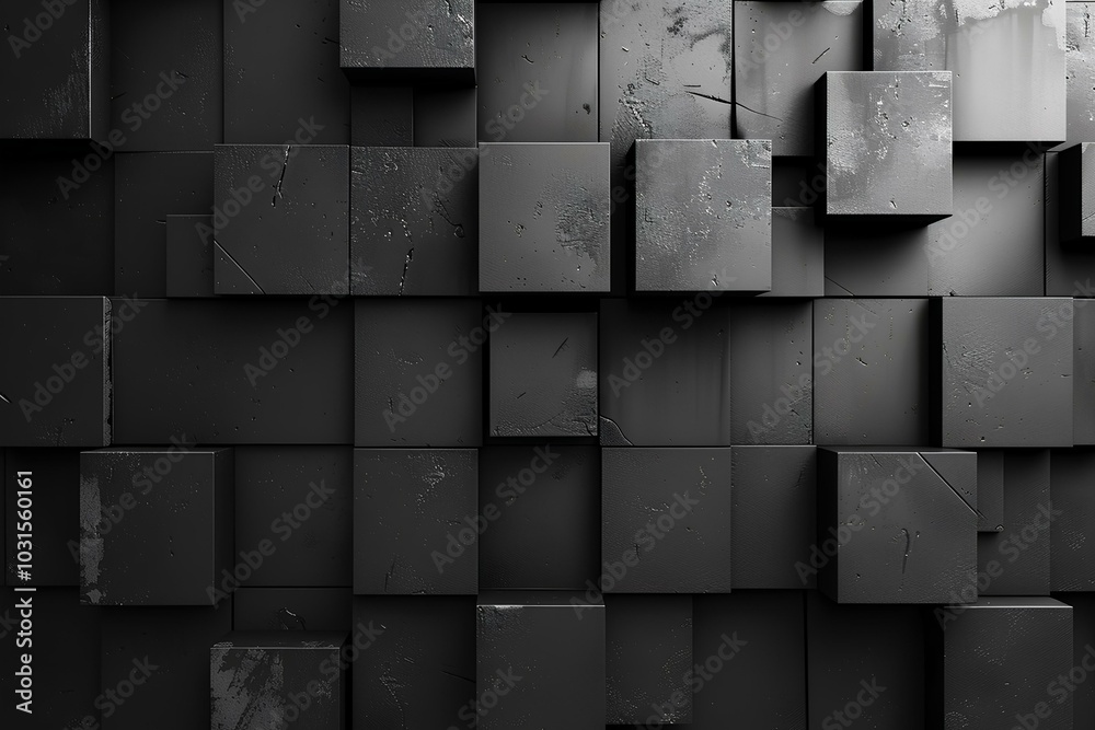 A black and white photo of a bunch of cubes A black and white photo of a bunch of cubes