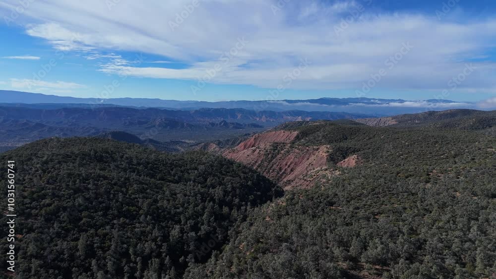 Aerial View of Los Padres National Forest near Quatal Canyon, Kern County, California