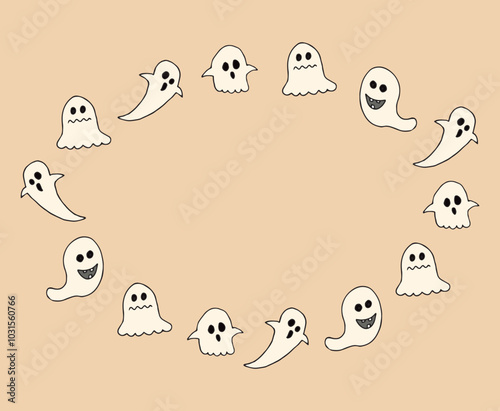 spider. ghost. frame. halloween. vector. a scary frame for a holiday. a terrible holiday. vector template for creating a postcard for a holiday. on a colored background.