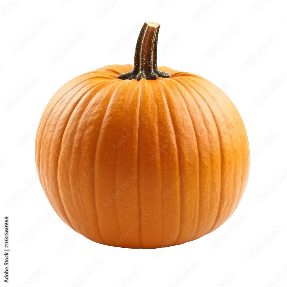 Obraz premium Single ripe orange pumpkin isolated on black.