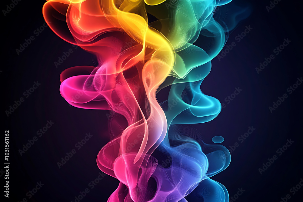 Obraz premium A vibrant swirl of colorful smoke creating a dynamic and artistic visual effect.