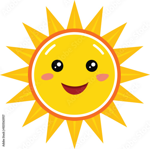 Sunny Character: A cheerful cartoon sun with a smiling face and rosy cheeks. Perfect for kids' projects, summer designs, or adding a touch of warmth to your creations. 