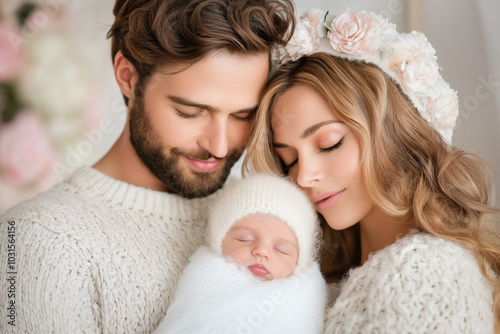 A Family Gathered Around Th...