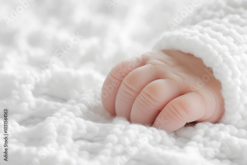 A Newborn's Hand Resting On...