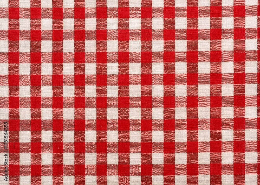 Red Vichy Checkered Tablecloth Patterns for Seamless Backgrounds, Perfect for Picnics, Kitchens, and Retro Textiles