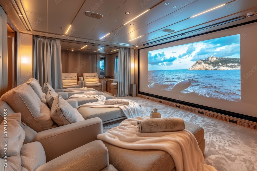 Fototapeta premium Luxury Yacht Home Theater