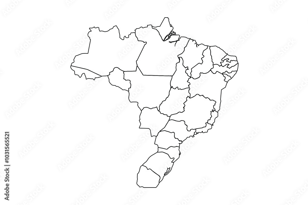 Brazil map outline, linear doodle illustration. isolated on white background for website layouts,background,education, precise,customizable,Travel worldwide,map silhouette backdrop,earth geography. Brazil map outline, linear doodle illustration. isolated on white background for website layouts,background,education, precise,customizable,Travel worldwide,map silhouette backdrop,earth geography.