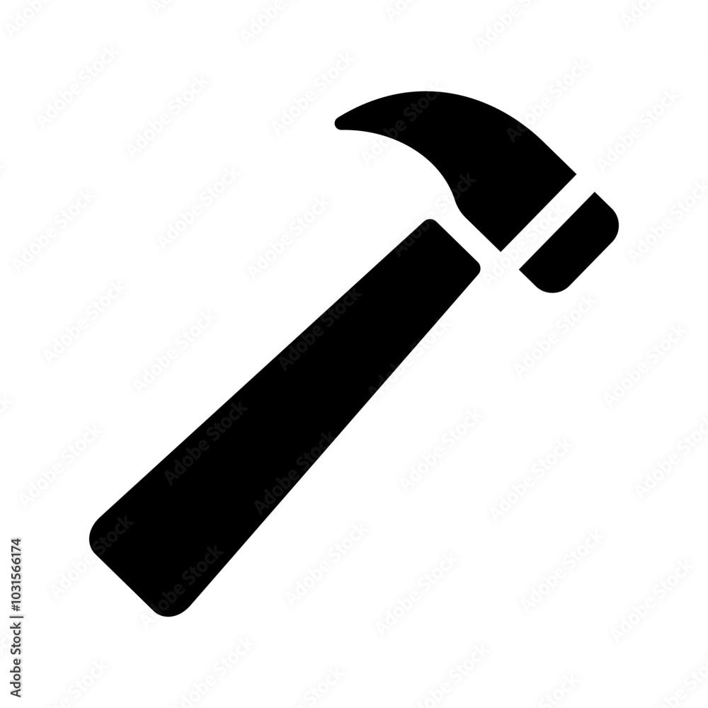 hammer icon solid vector design in trendy style hammer icon solid vector design in trendy style