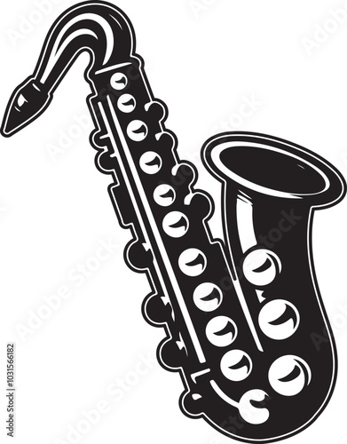 Creative saxophone silhouette vector illustration design