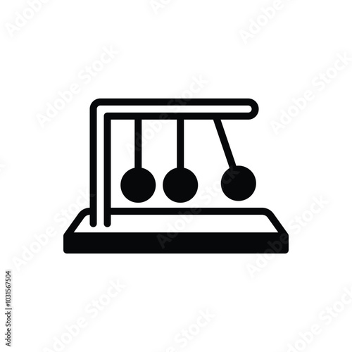 Black solid icon for newtons cradle