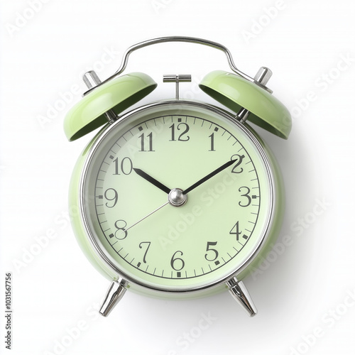 Green Alarm Clock Isolated