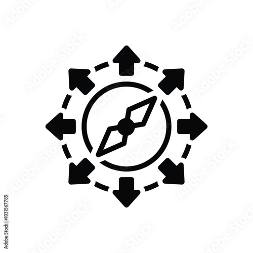 Black solid icon for orientation