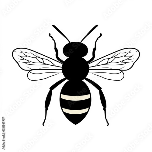 Honey Bee Silhouette, Illus...