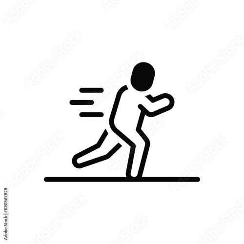 Black solid icon for running