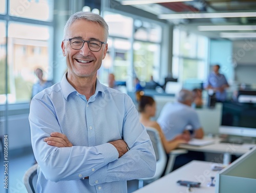 Smiling Businessman in Office