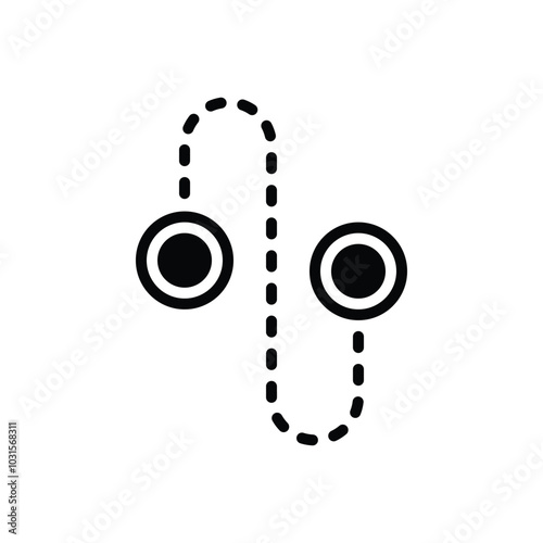 Black solid icon for trajectory