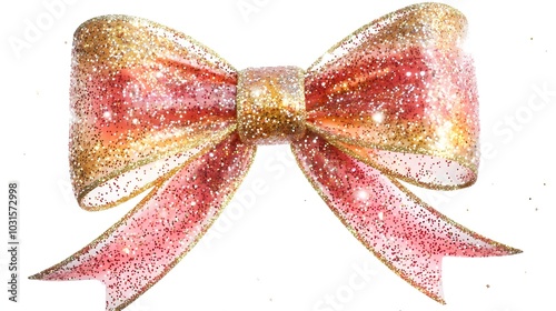 Pink and Gold Glitter Bow