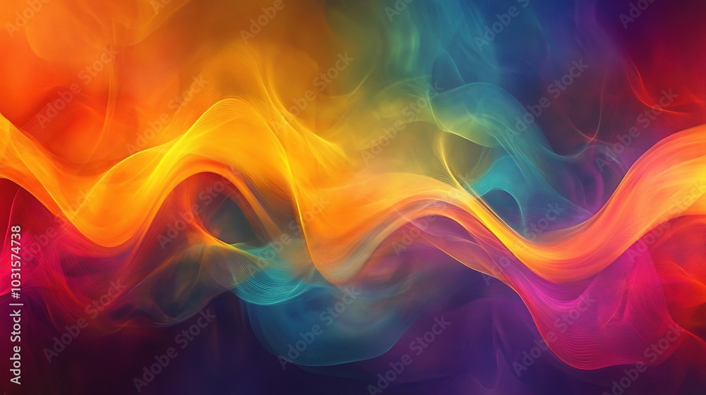 Colorful Abstract Waves in Vibrant Tones Colorful Abstract Waves in Vibrant Tones