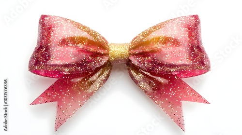 Pink Gold Glitter Bow