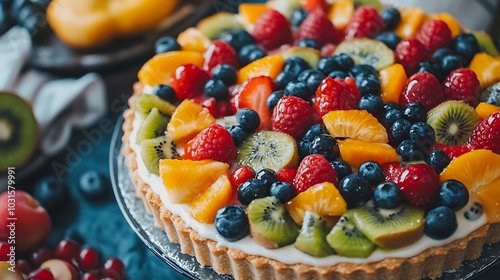 Vibrant Fruit Tart with Seasonal Ingredients