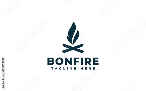 campfire bonfire logo design vector illustration