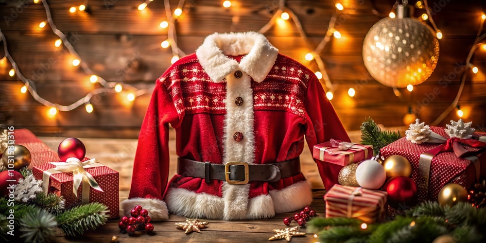 Naklejka premium Santa Claus Shirt Costume Vector Clip Art for Festive Celebrations and Holiday Designs