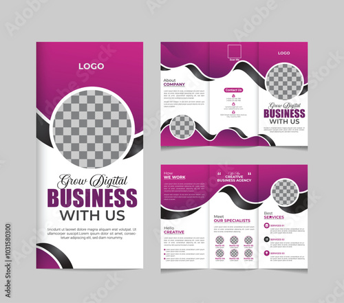 tri fold brochure design vector template . z fold brochure design vector template.