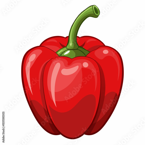 red capsicum vector illustration on a white background