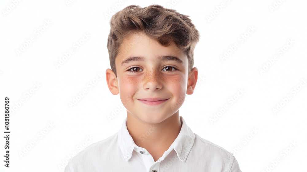 Smiling Boy Portrait - Happy Child with Freckles Smiling Boy Portrait - Happy Child with Freckles