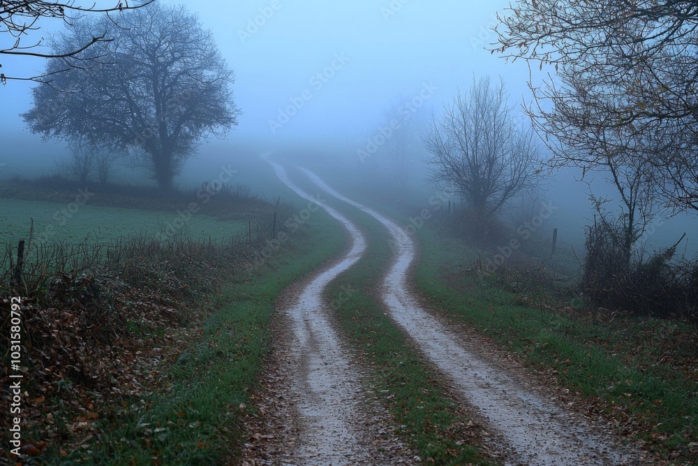 Fototapeta premium White Thick Fog Background in Nature