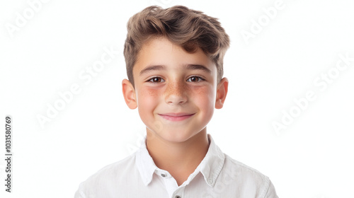 Smiling Boy Portrait - Happy Child with Freckles