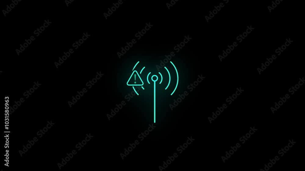 Wireless network antenna data provide error icon concept ,networking treble concept Wireless network antenna data provide error icon concept ,networking treble concept