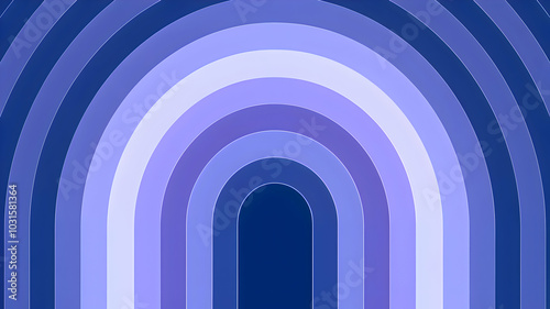 Stylized purple gradient arches on a blue background
