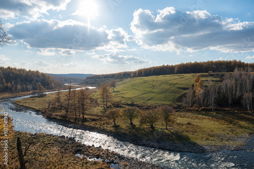 River in the mountains, nature landscapes