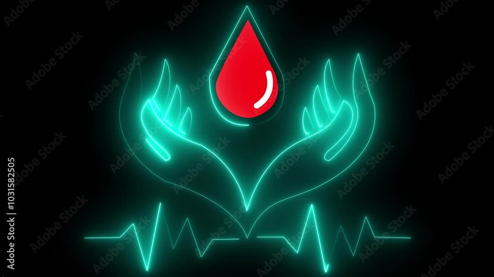 Beating Blood Animation of blood splashing on hand with red mark on transparent ...