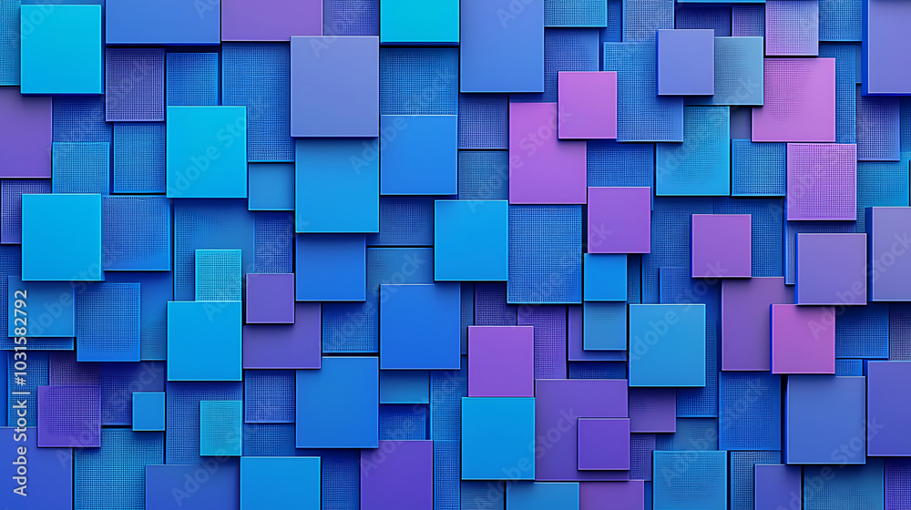 Neon Blue Abstract Background with Squares Neon Blue Abstract Background with Squares