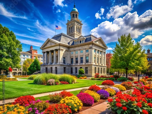 Scenic Landscape View of the United States Post Office and Court House in Downtown Lexington, Kentucky