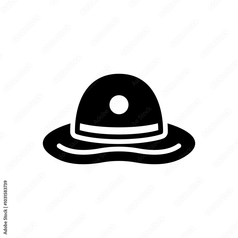 Fototapeta premium Black solid icon for hat