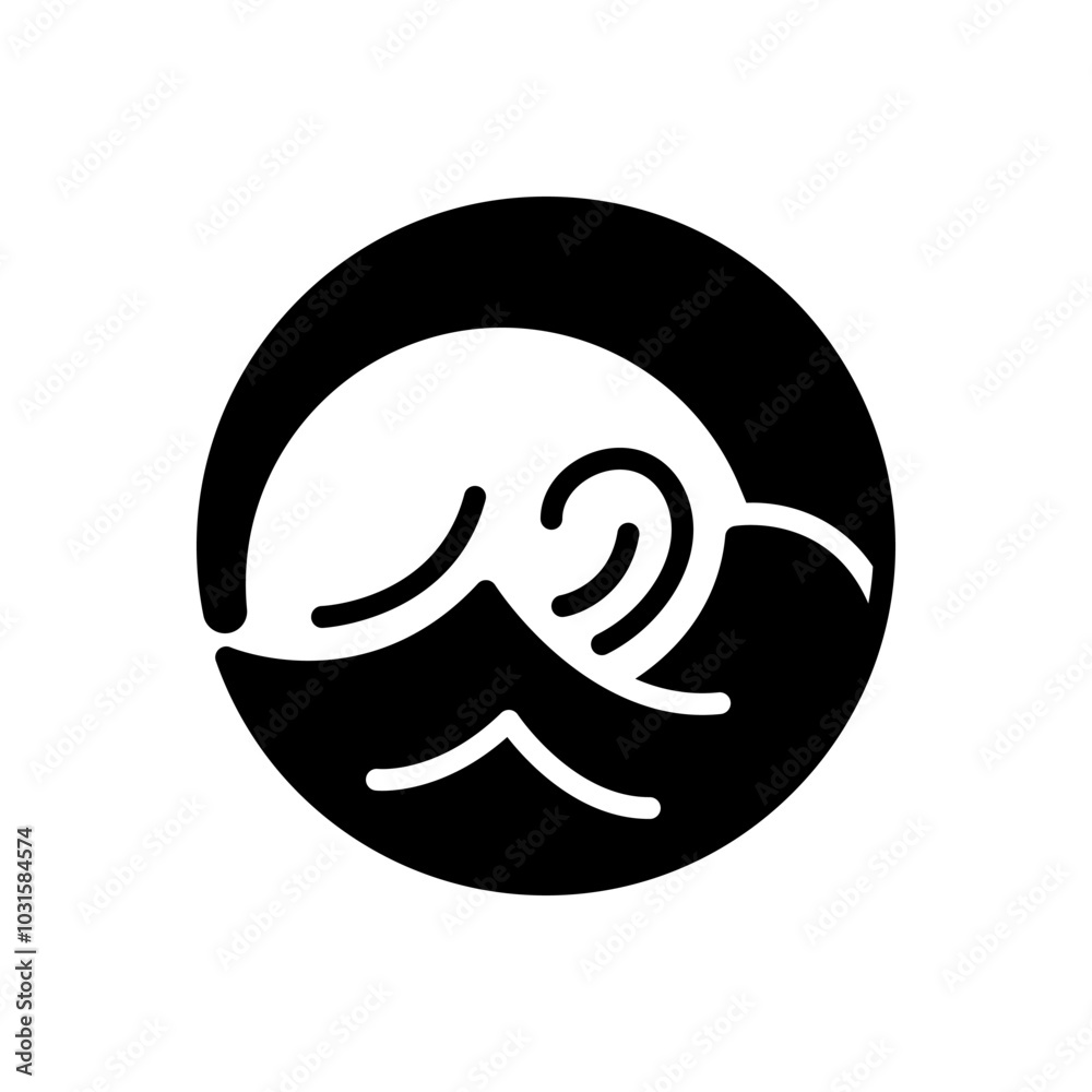 Obraz premium Black solid icon for water