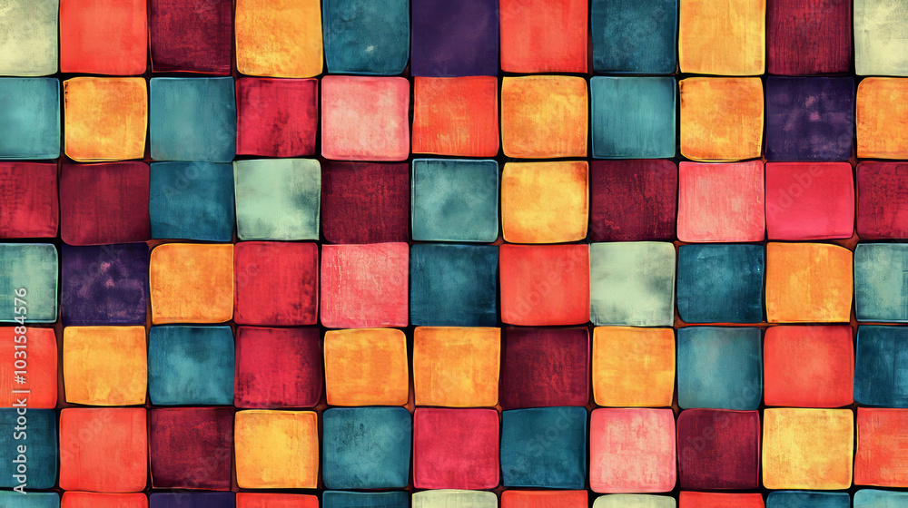 A repeating pattern of squares, perfect for school supplies or fabric. A repeating pattern of squares, perfect for school supplies or fabric.