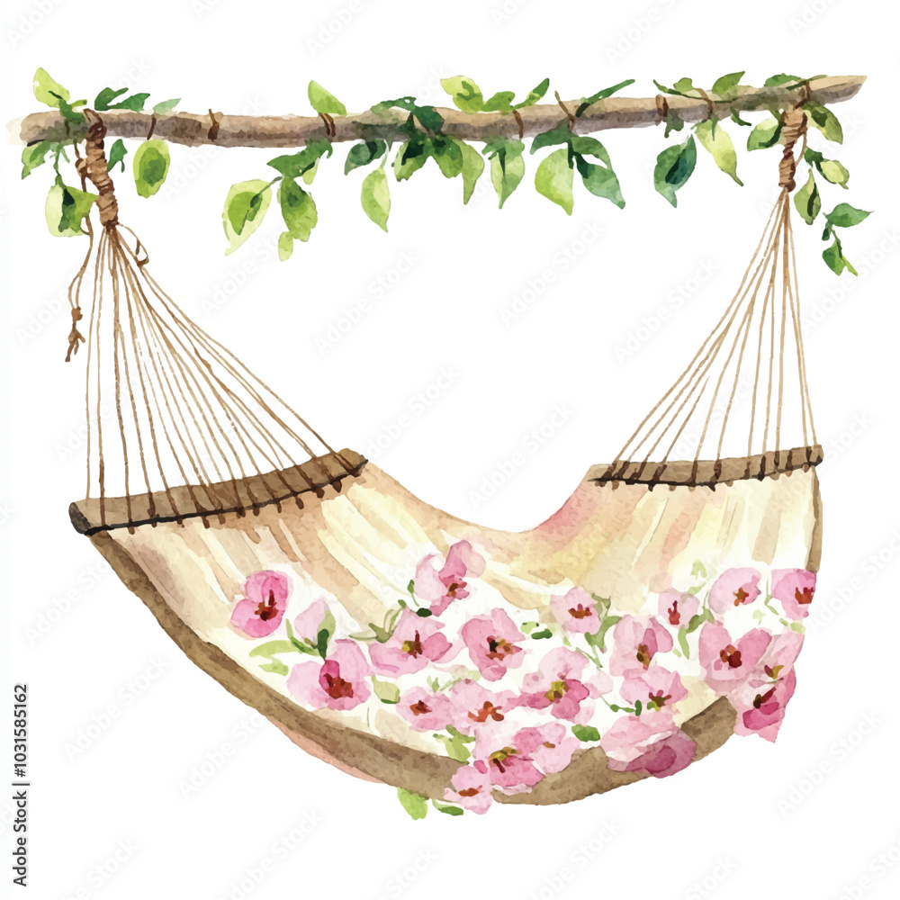 Obraz premium Hammock watercolor clipart illustration (10)