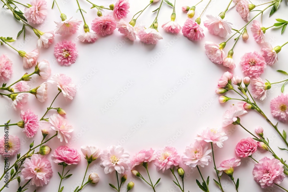 Elegant Pink Flower Frame on White Background for Nature and Floral Design Enthusiasts, Perfect for Invitations, Home Decor, and Social Media Posts Featuring Delicate Floral Aesthetics Elegant Pink Flower Frame on White Background for Nature and Floral Design Enthusiasts, Perfect for Invitations, Home Decor, and Social Media Posts Featuring Delicate Floral Aesthetics