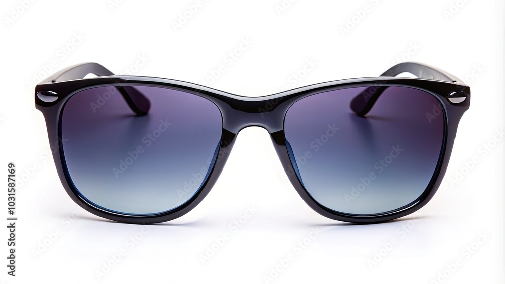 Classic Black Sunglasses Front View Isolated on White Background for Fashion and Accessories Photography Classic Black Sunglasses Front View Isolated on White Background for Fashion and Accessories Photography