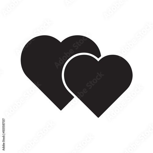 Double heart silhouette clip art