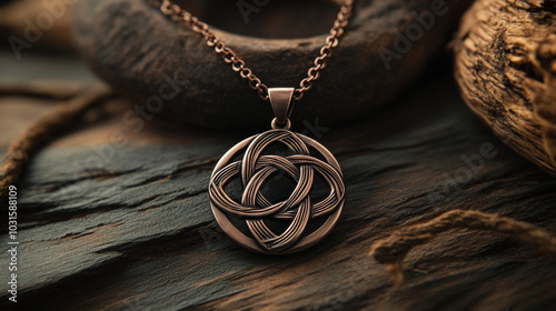 A stylish necklace with a Celtic knot design, perfect for adding a touch of tradition and fashion to any outfit.