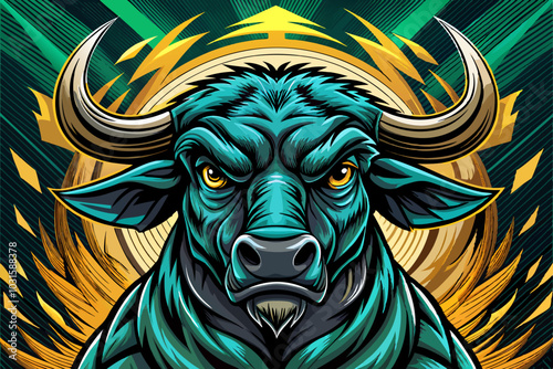 angry bull vector pin up design, illutration cartoon